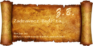 Zadravecz Beáta névjegykártya