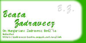 beata zadravecz business card